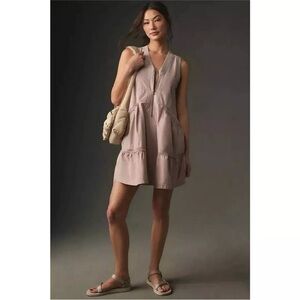 Daily Practice by Anthropologie Trek Utility Mini Dress Tiered Size Small